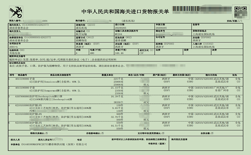 捐贈物資進(jìn)口清關(guān)